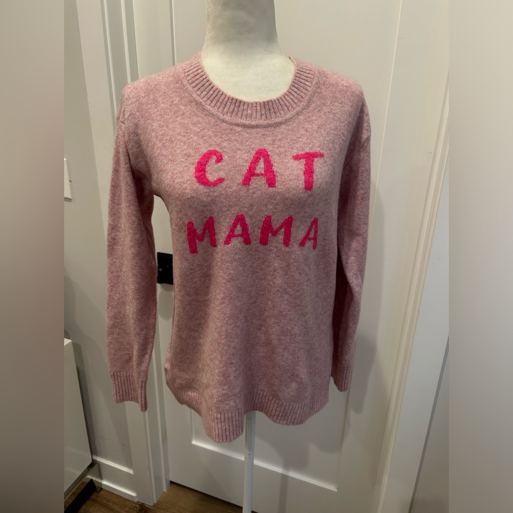 LOFT Pink 'CAT MAMA' Crewneck Sweater